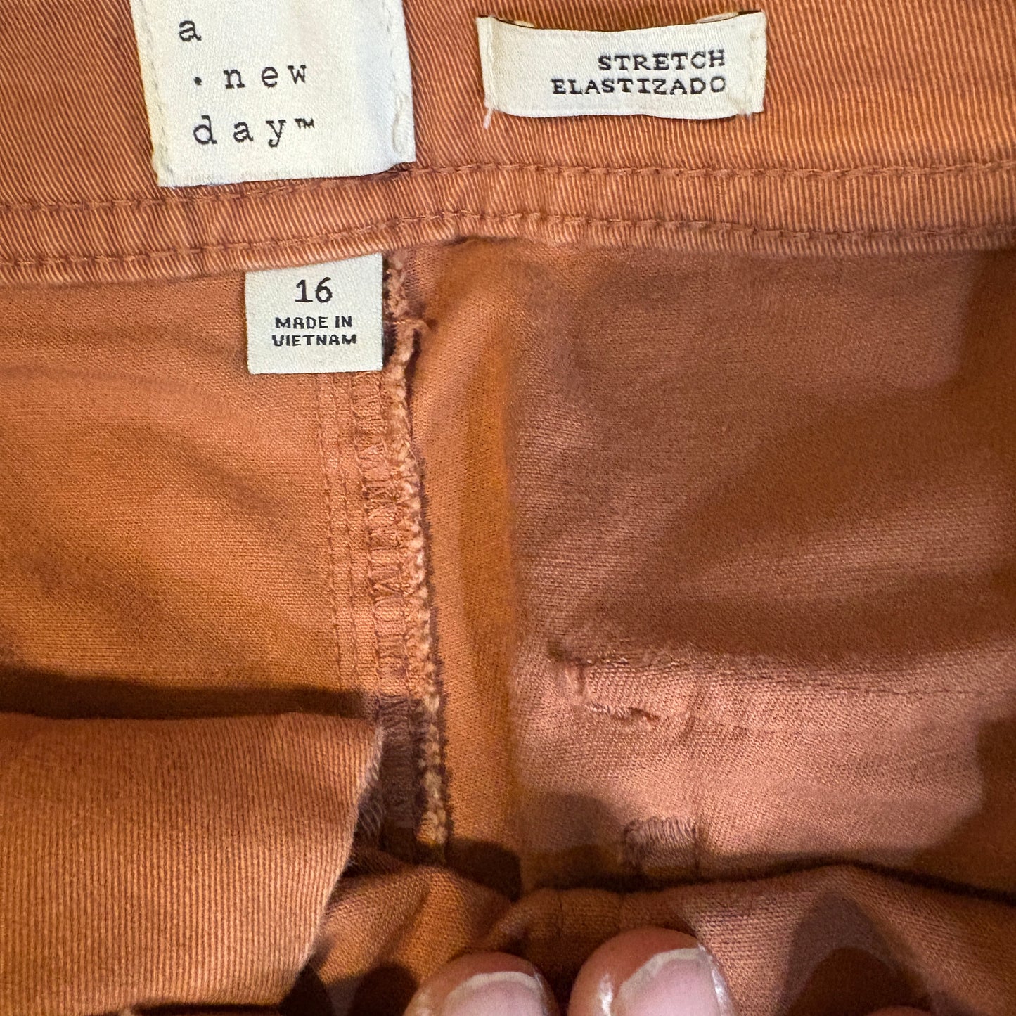 A New Day Women’s Baggy Ankle Pants Size 16 Brown Stretch Cotton Blend