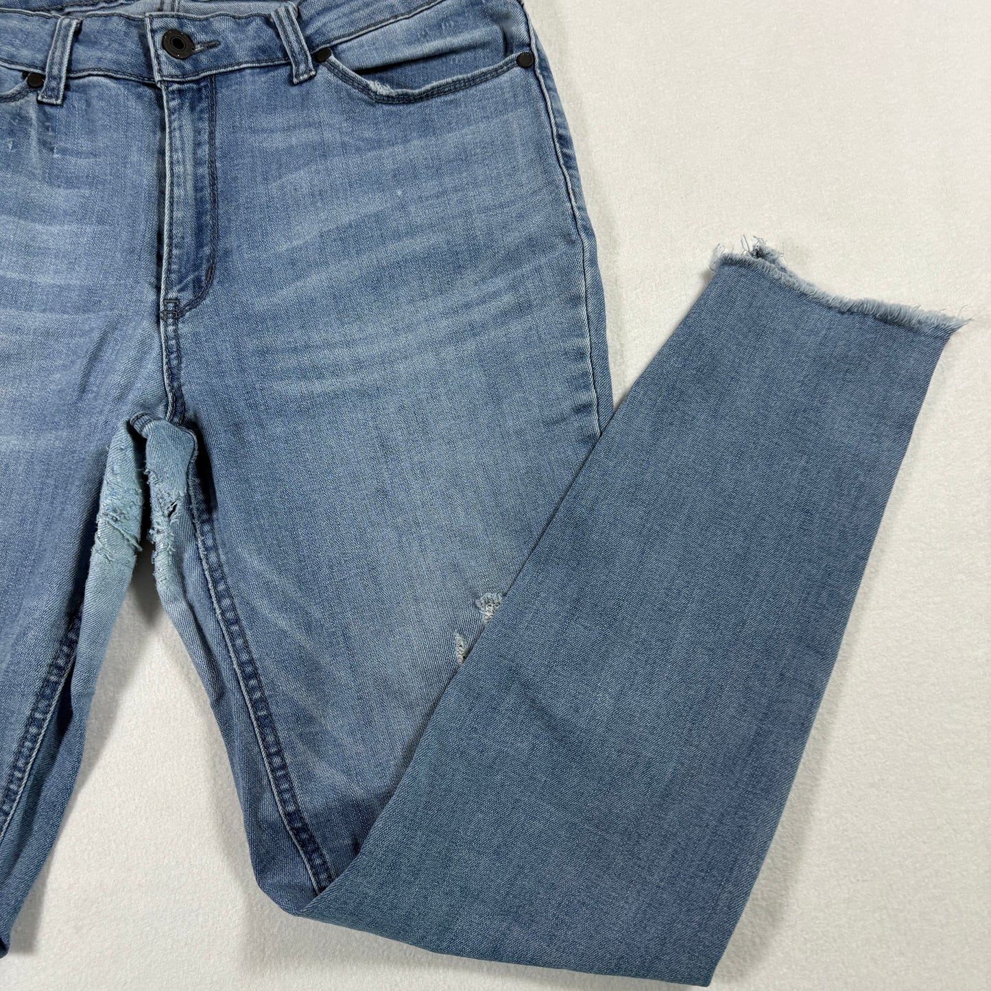 Kenneth Cole Reaction Womens Jeans 10 Kate Skinny Light Wash Y2K Distressed