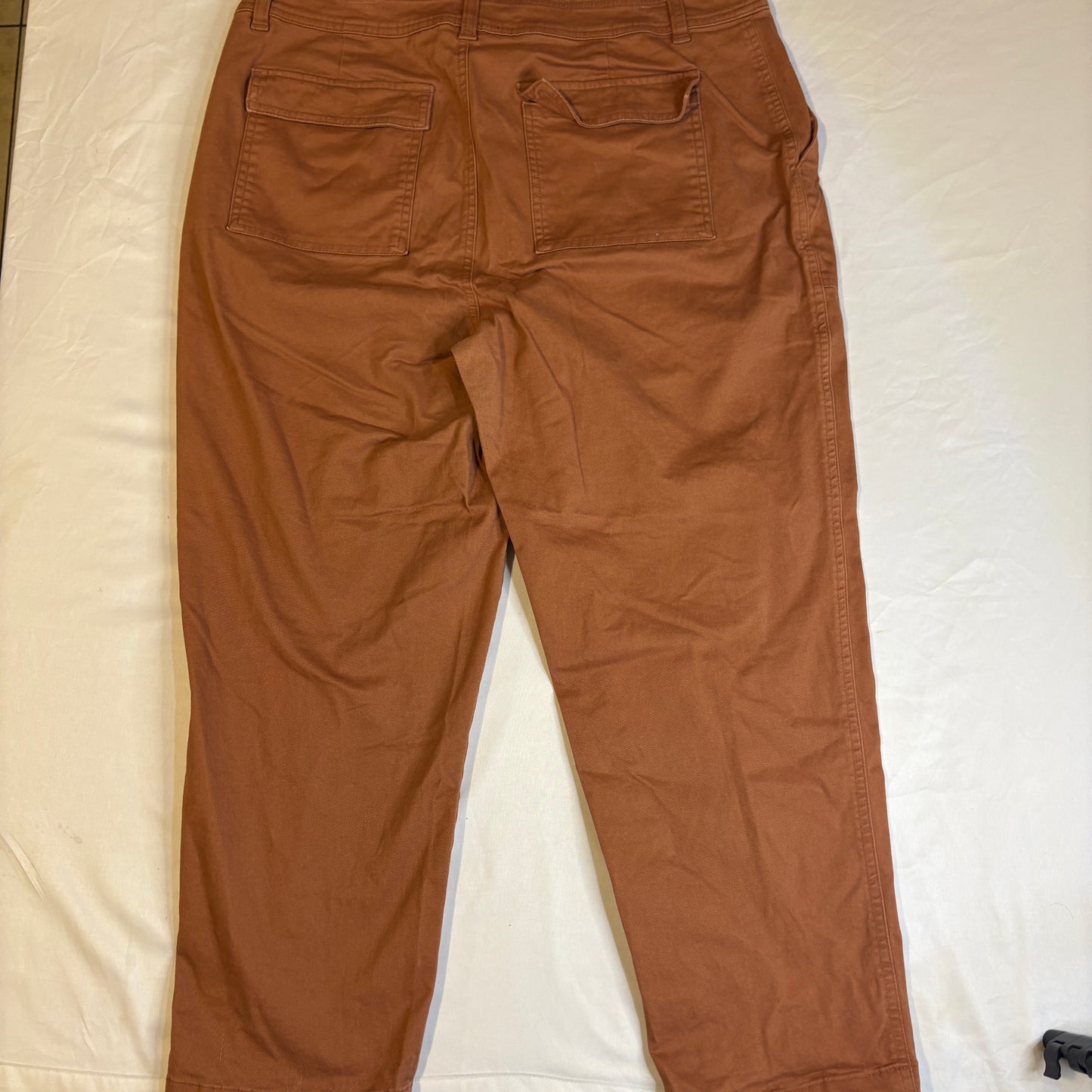 A New Day Women’s Baggy Ankle Pants Size 16 Brown Stretch Cotton Blend