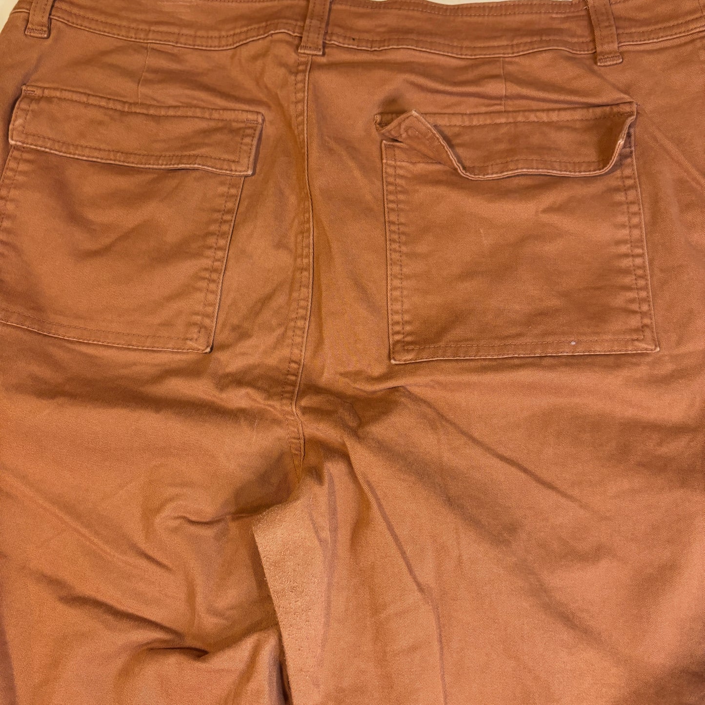 A New Day Women’s Baggy Ankle Pants Size 16 Brown Stretch Cotton Blend