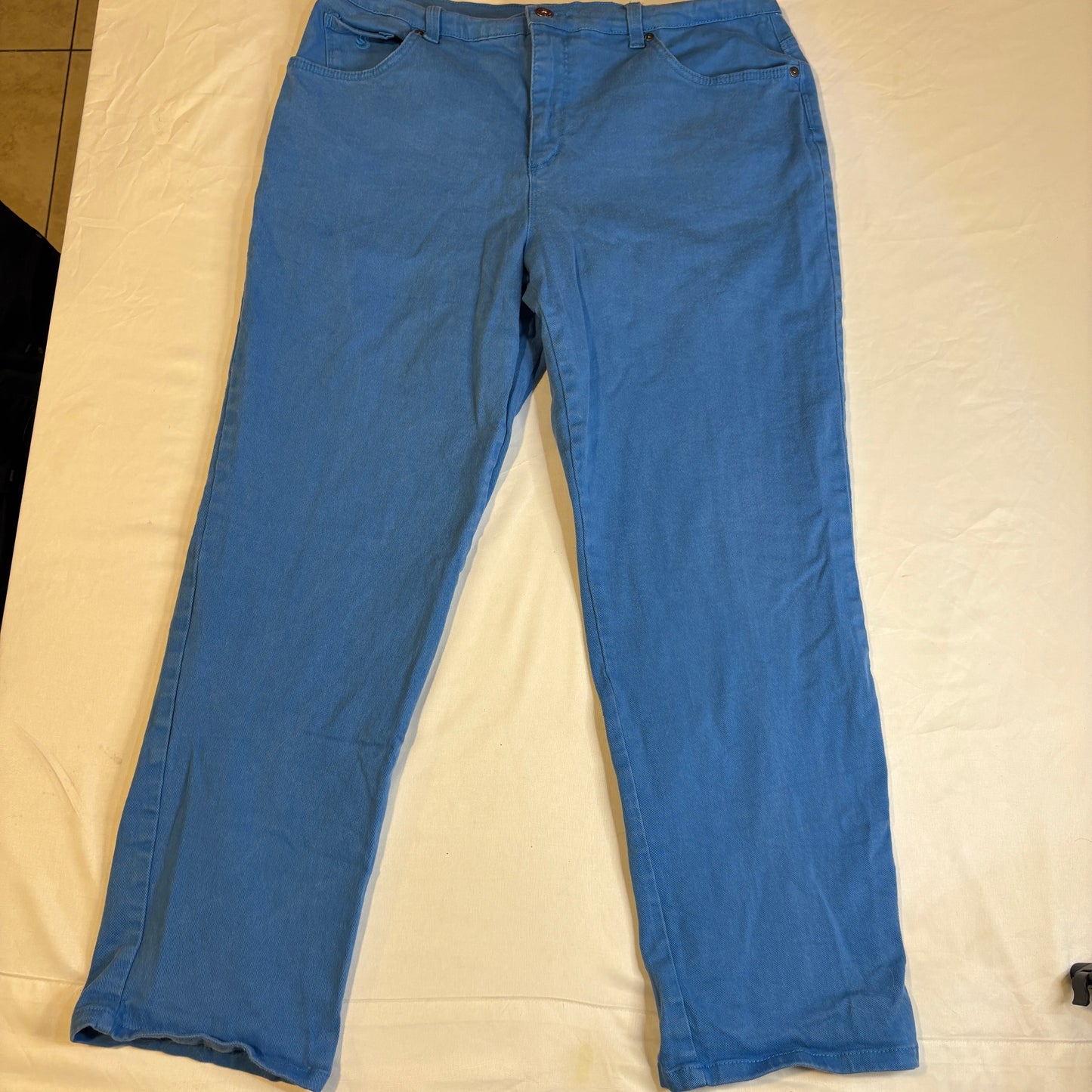 Gloria Vanderbilt Amanda Baggy Pants Women’s 16 Short Blue Cotton Stretch