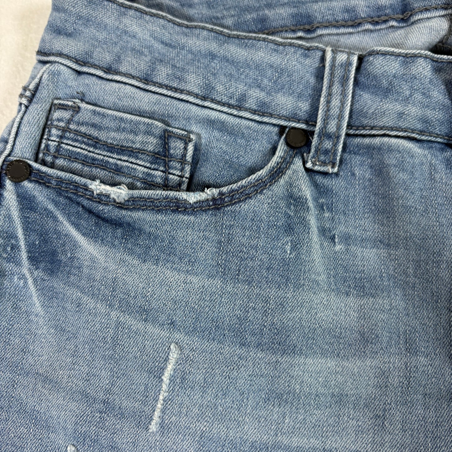 Kenneth Cole Reaction Womens Jeans 10 Kate Skinny Light Wash Y2K Distressed