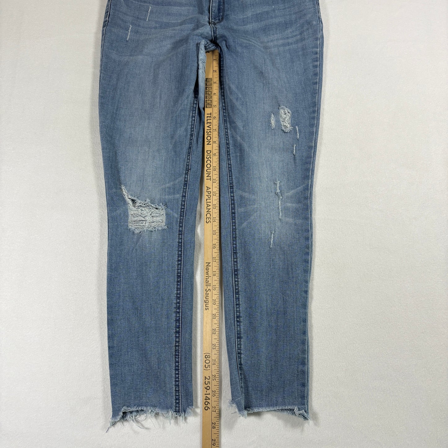 Kenneth Cole Reaction Womens Jeans 10 Kate Skinny Light Wash Y2K Distressed
