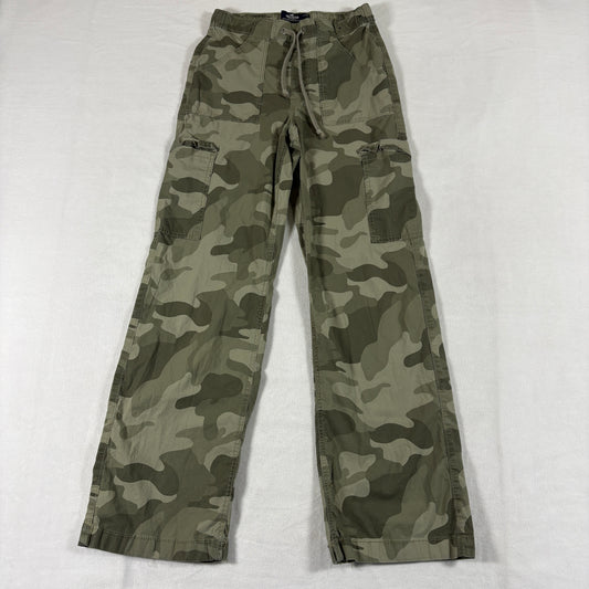 Hollister Camo Adjustable Rise Baggy Pants XS Green Cargo Y2K Wide Leg
