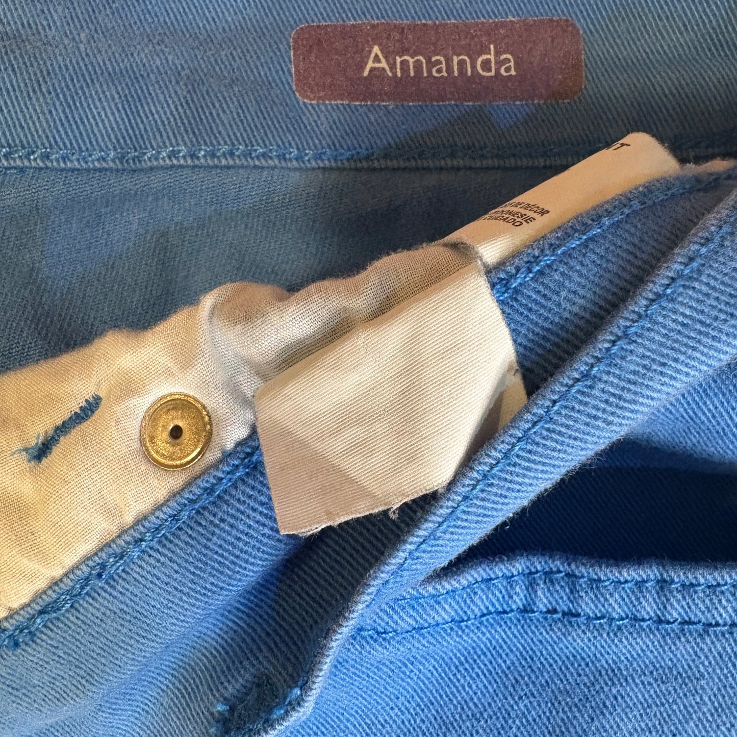 Gloria Vanderbilt Amanda Baggy Pants Women’s 16 Short Blue Cotton Stretch