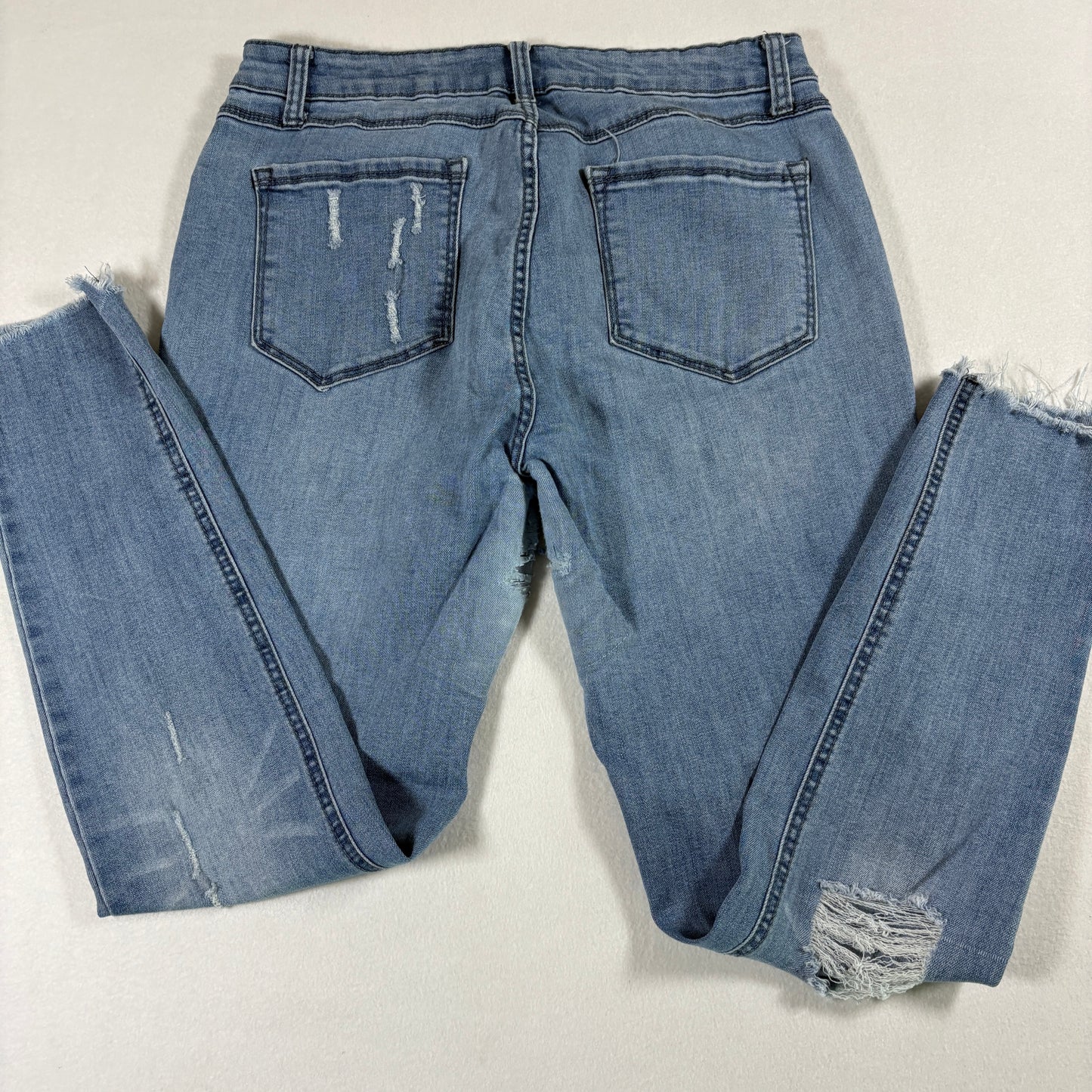 Kenneth Cole Reaction Womens Jeans 10 Kate Skinny Light Wash Y2K Distressed