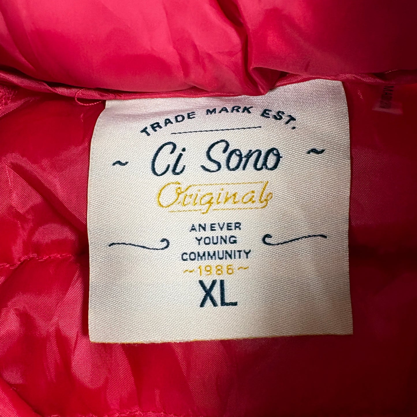 Ci Sono Puffer Vest Womens XL Red Quilted Zip Up Lightweight Casual