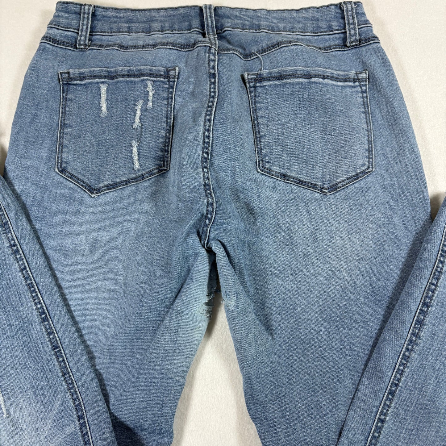 Kenneth Cole Reaction Womens Jeans 10 Kate Skinny Light Wash Y2K Distressed