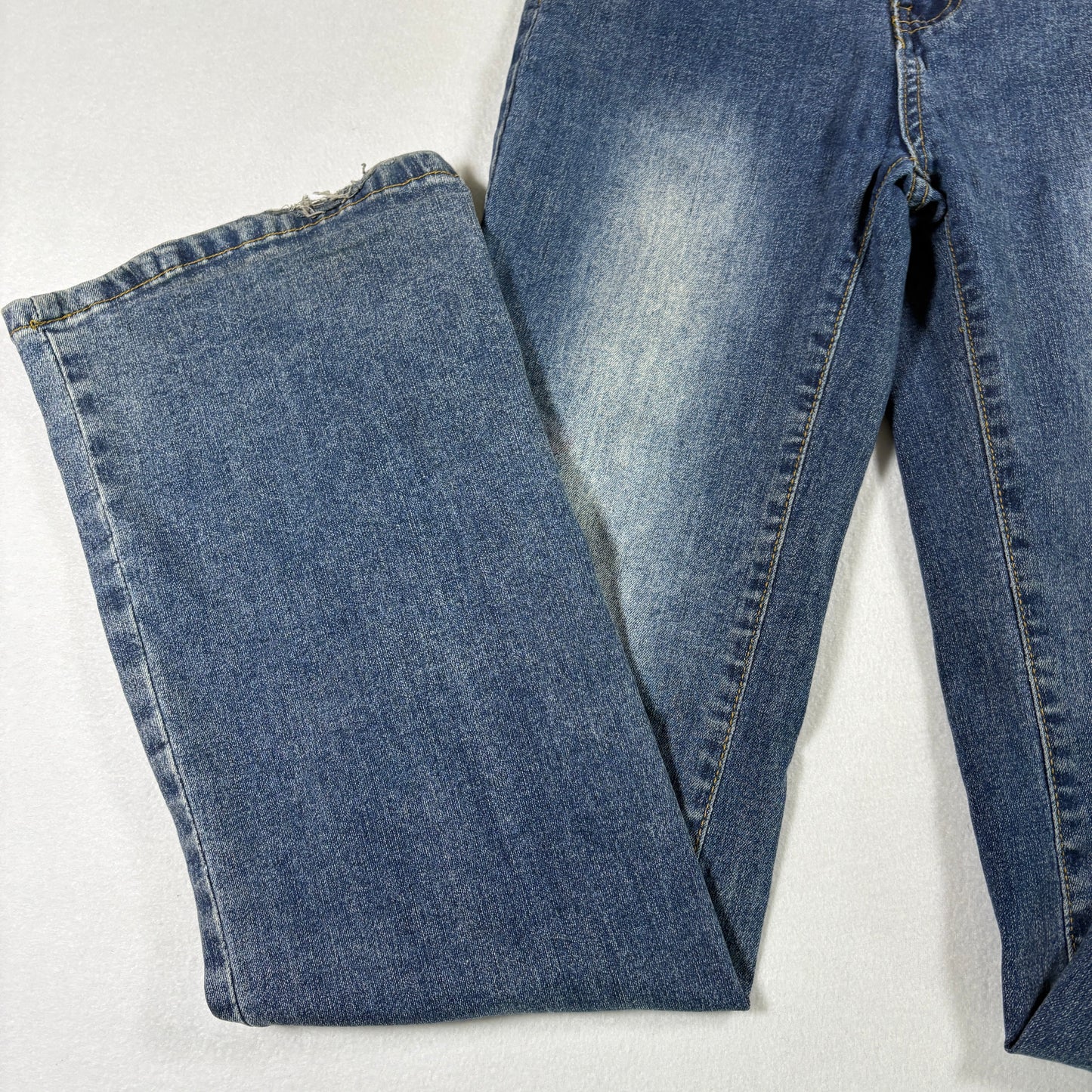 Shein Womens Jeans XS High Rise Flare Retro Y2K Dark Wash Button Fly