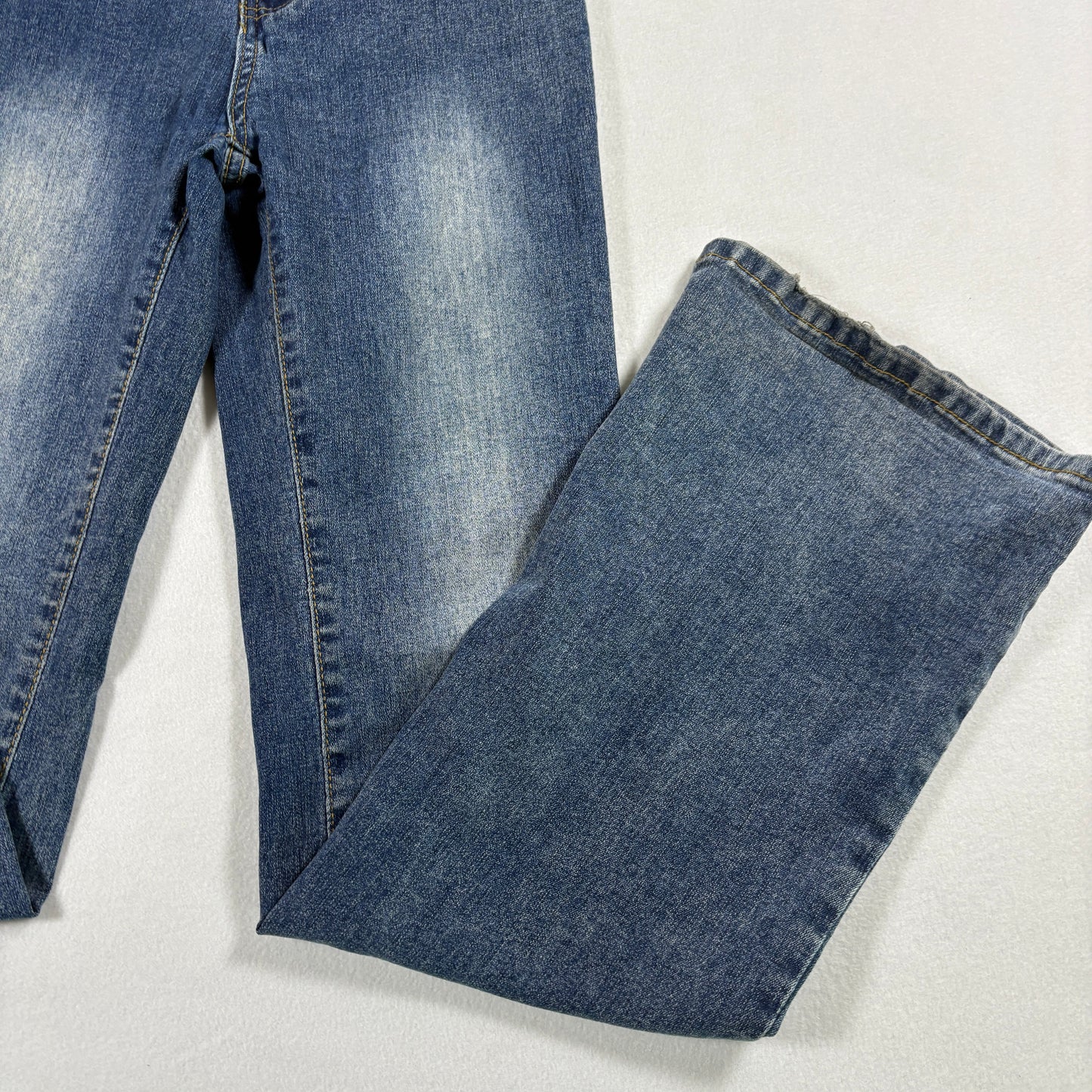 Shein Womens Jeans XS High Rise Flare Retro Y2K Dark Wash Button Fly