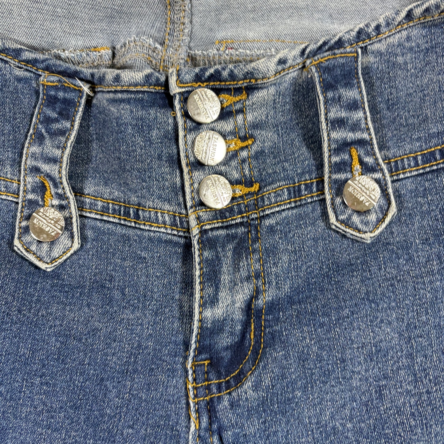 Shein Womens Jeans XS High Rise Flare Retro Y2K Dark Wash Button Fly