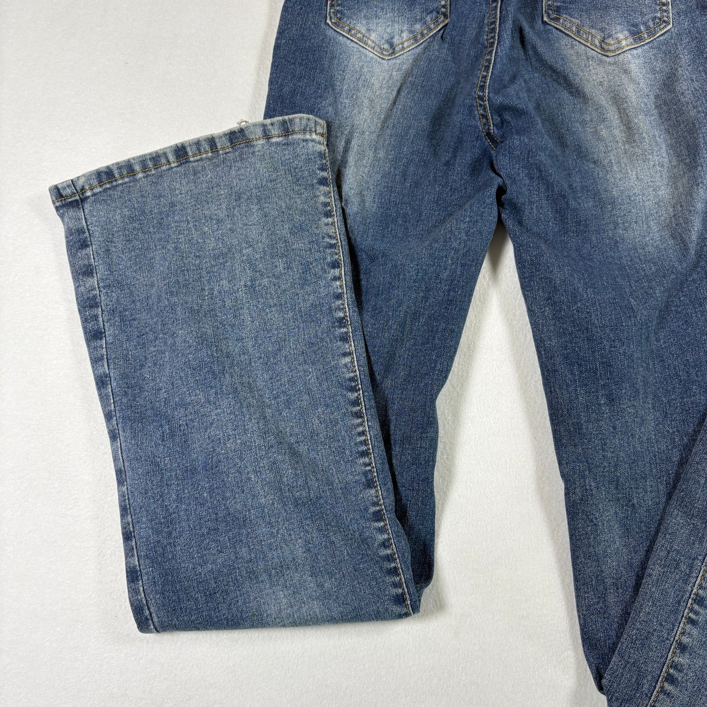 Shein Womens Jeans XS High Rise Flare Retro Y2K Dark Wash Button Fly