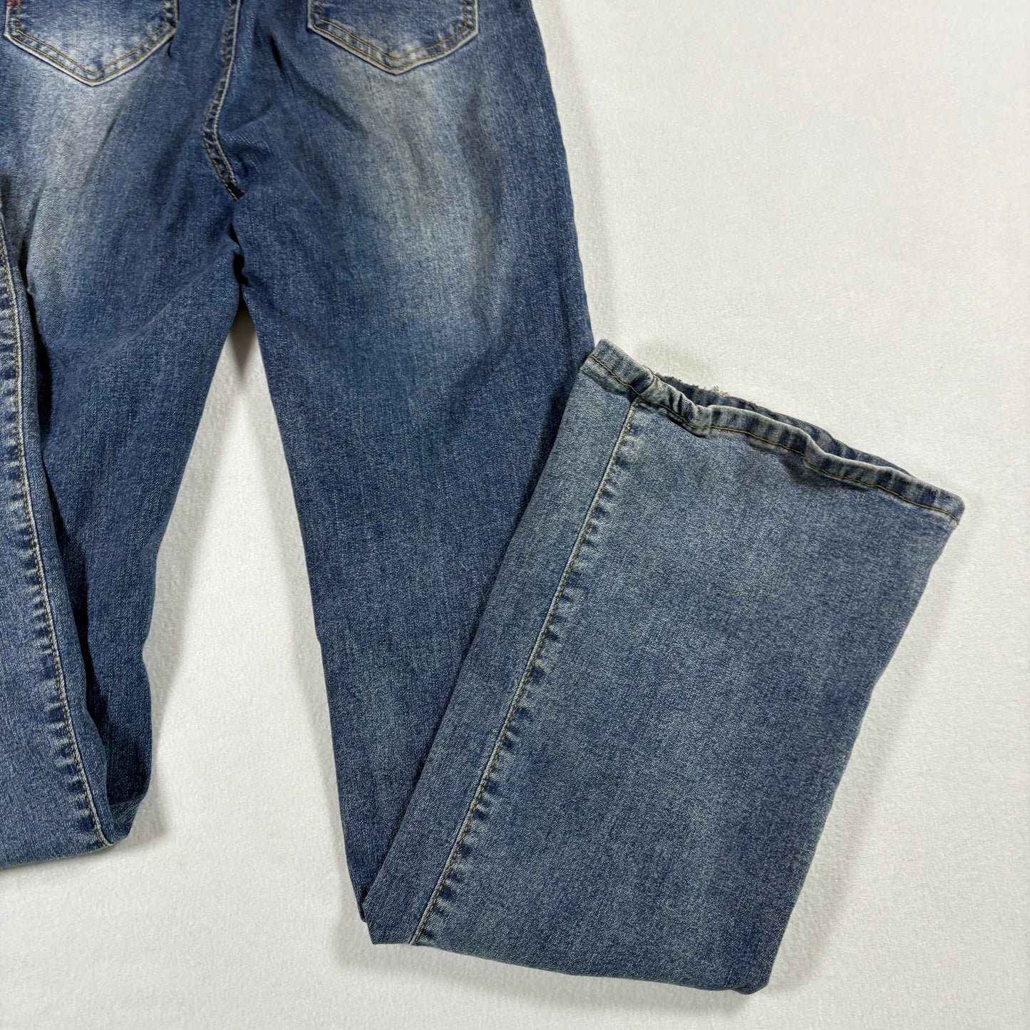 Shein Womens Jeans XS High Rise Flare Retro Y2K Dark Wash Button Fly