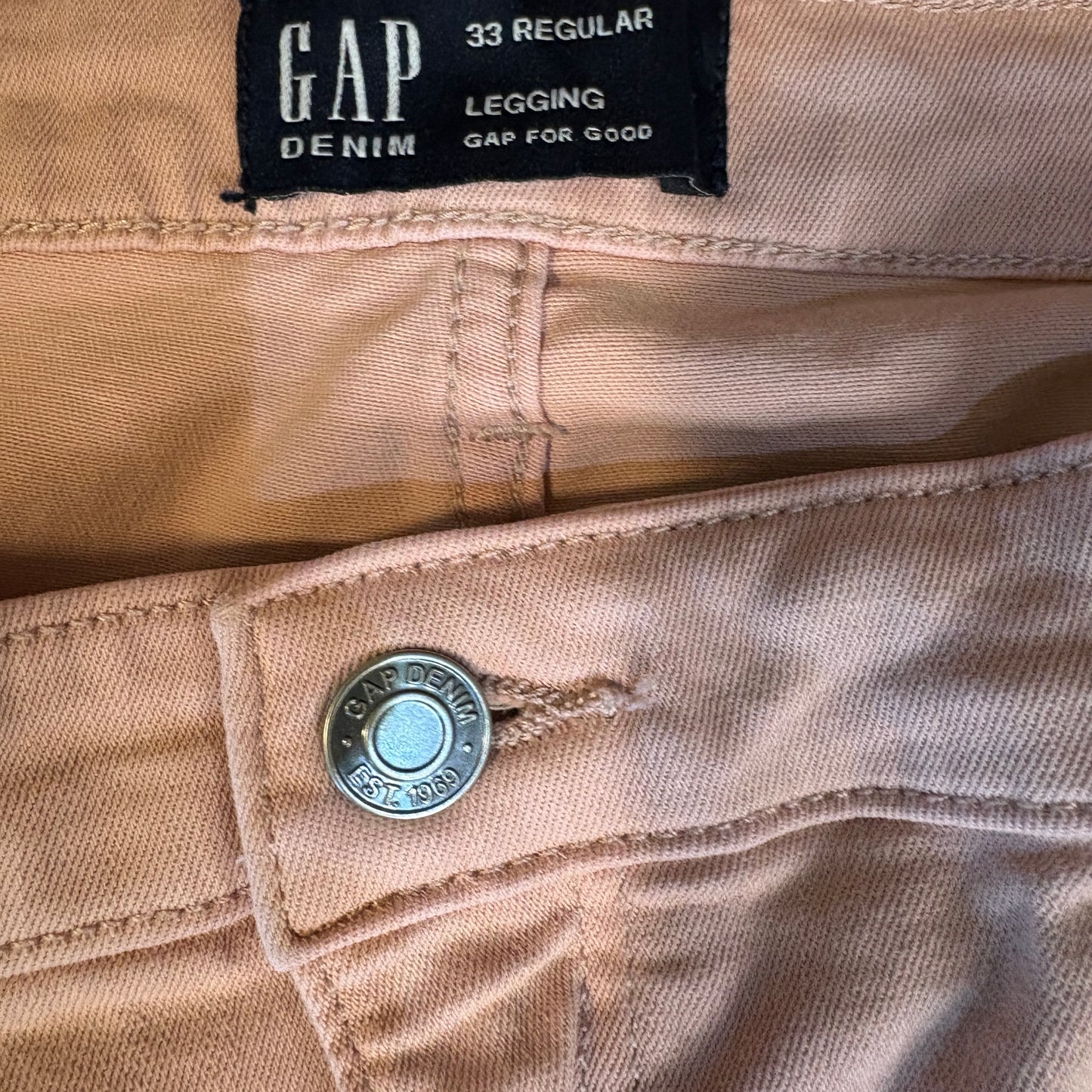 GAP Denim Legging Jeans Women’s 33R Pink Stretch Skinny Fit Soft Casual Pants