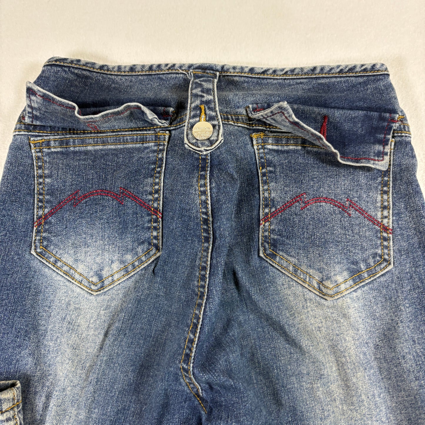 Shein Womens Jeans XS High Rise Flare Retro Y2K Dark Wash Button Fly