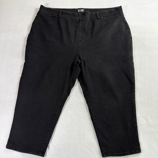 Womens Pull On Capri Jeans Terra Sky 3X 24W 26W Black Stretch Plus Size Crop