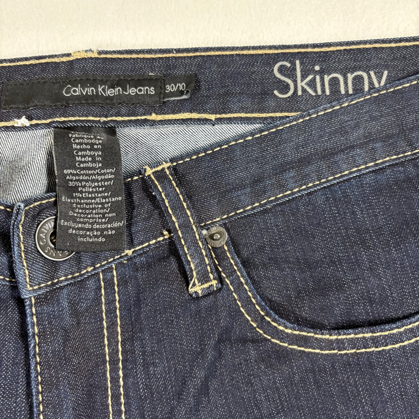 Calvin Klein Womens Jeans 30/10 Skinny Dark Wash Stretch Denim NWOT
