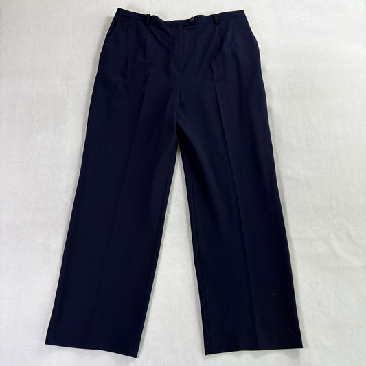 Womens Dress Pants Trouser Straight Leg Sag Harbor 16P Fits 33X26 Navy Career
