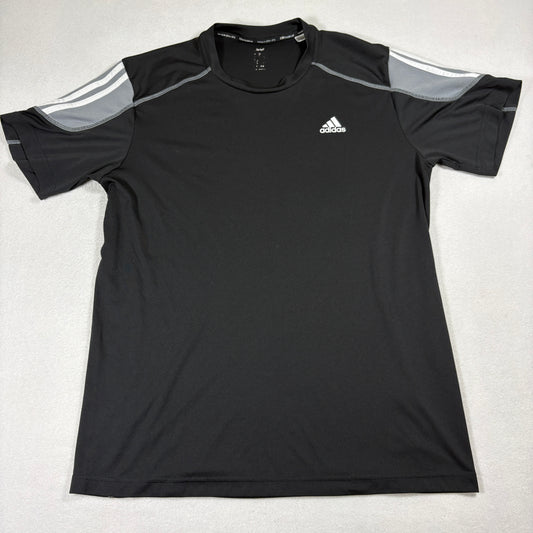 Adidas Climalite T Shirt Mens L Black Gray Athletic Training Tee