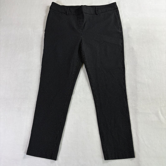 Womens Slim Ankle Pants Polka Dot Jules & Leopold XL Fits 34X28 Black Stretch