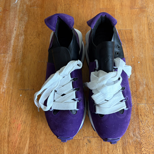 Lanvin Sneakers Mens 10 Purple Suede Luxury Designer Streetwear Runner Y2K 43 X