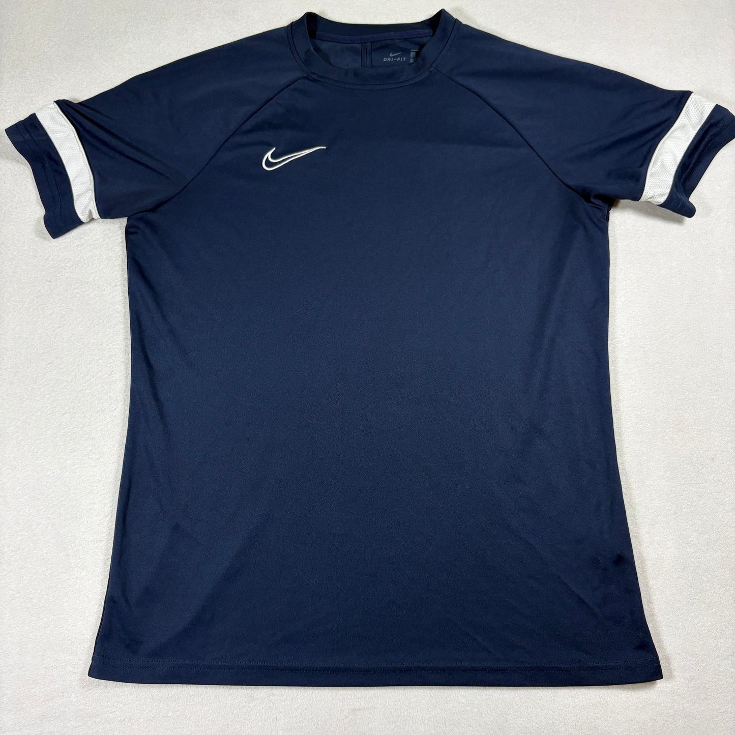 Nike Dri Fit T Shirt Mens L Navy Blue White Athletic Training Tee
