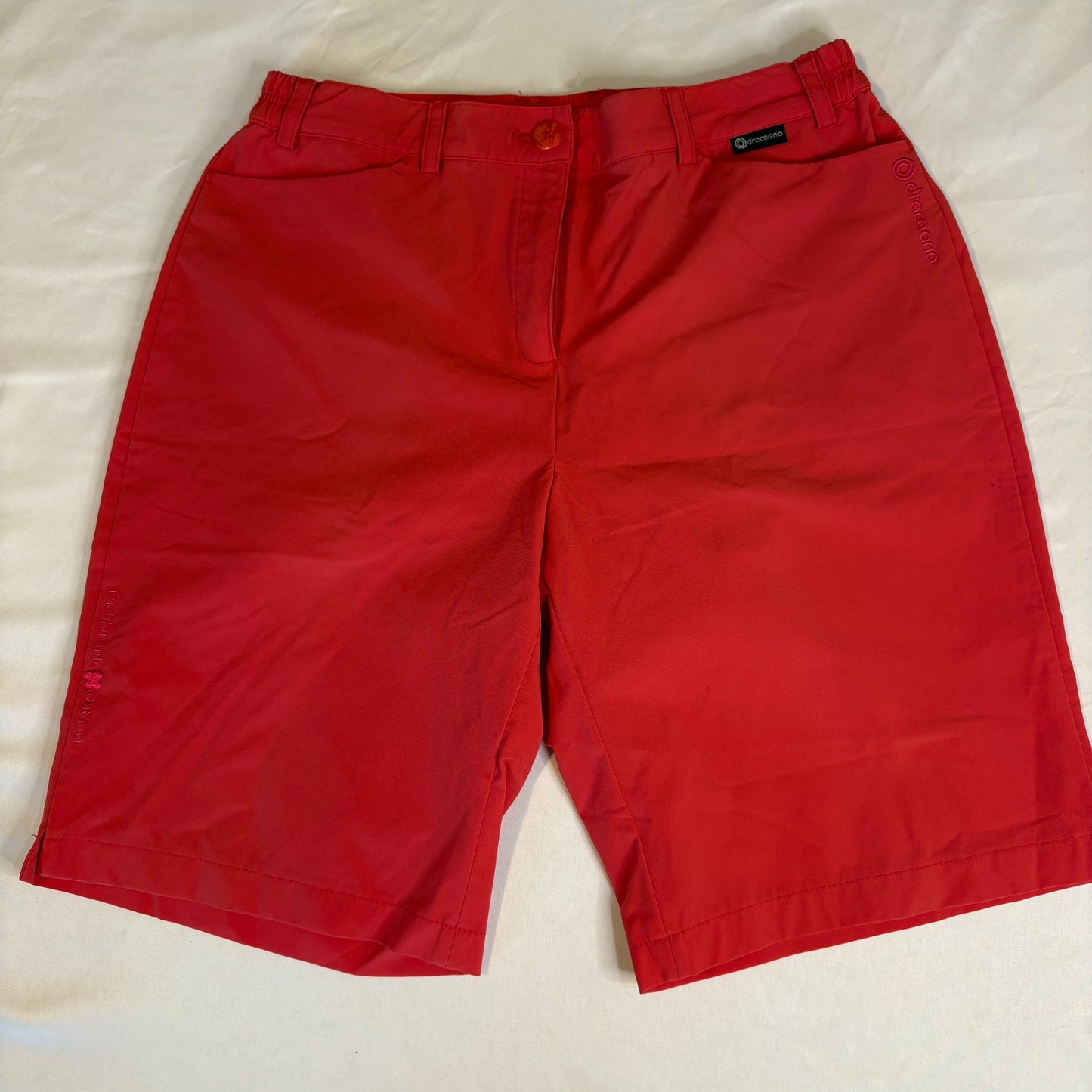Dracaena Men’s Red Polyester Shorts Size 27 Elastic Waist Casual Outdoor Sportswear