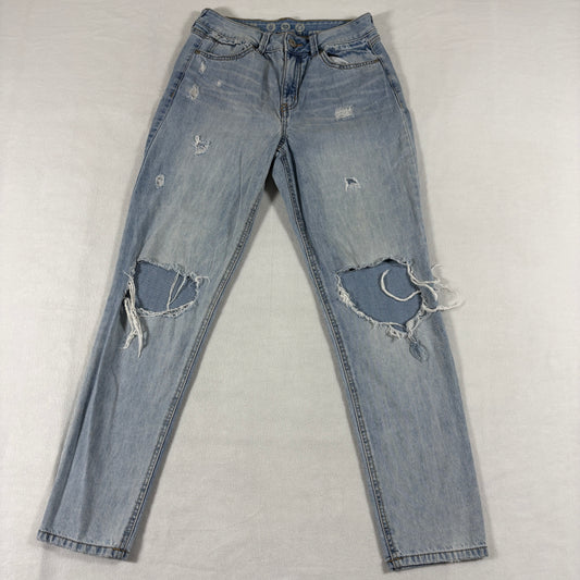 Rewash High Rise Mom Jeans Womens 5/27 Distressed Light Wash