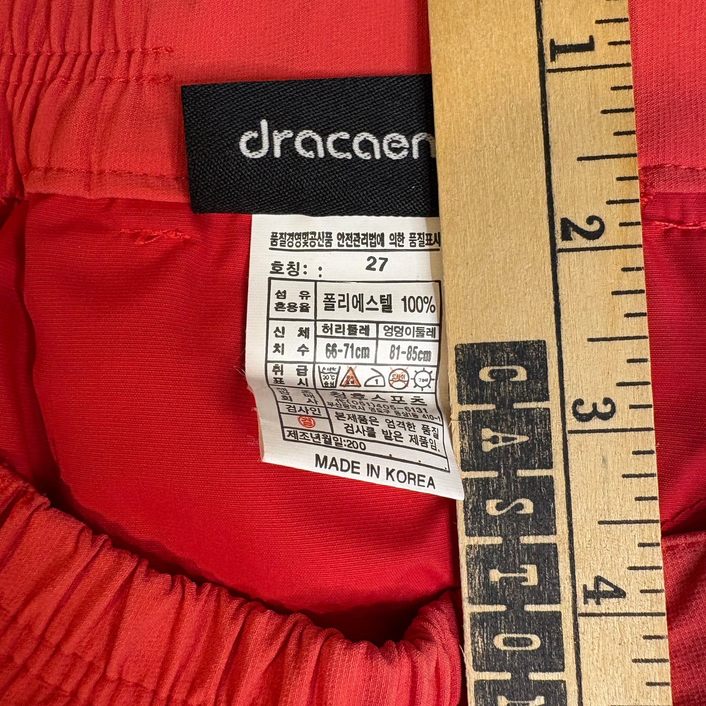 Dracaena Men’s Red Polyester Shorts Size 27 Elastic Waist Casual Outdoor Sportswear