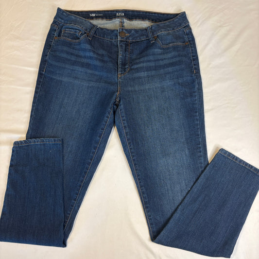 a.n.a Women’s 14W Skinny Jeans Blue Stretch Mid Rise Soft Denim Plus Size Casual