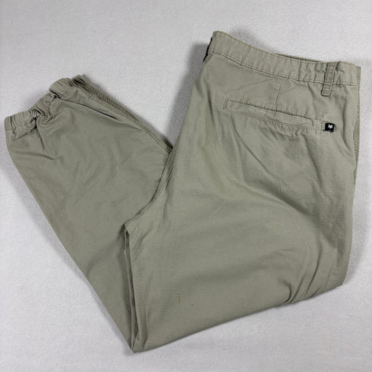 Zoo York Jogger Pants Mens 38 Khaki Casual Streetwear Elastic Cuff Skate Y2K