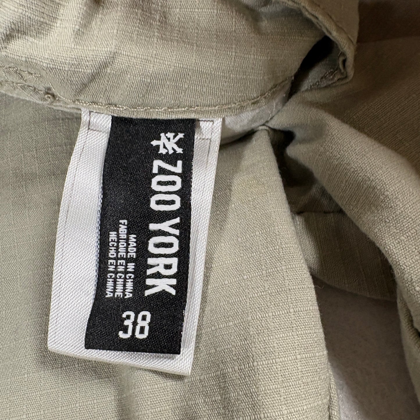 Zoo York Jogger Pants Mens 38 Khaki Casual Streetwear Elastic Cuff Skate Y2K