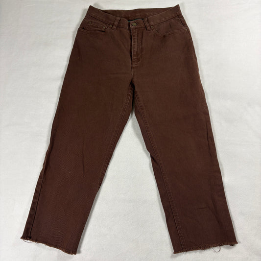 Lauren Jeans Co Ralph Lauren Womens Brown Straight Leg Raw Hem Jeans 4