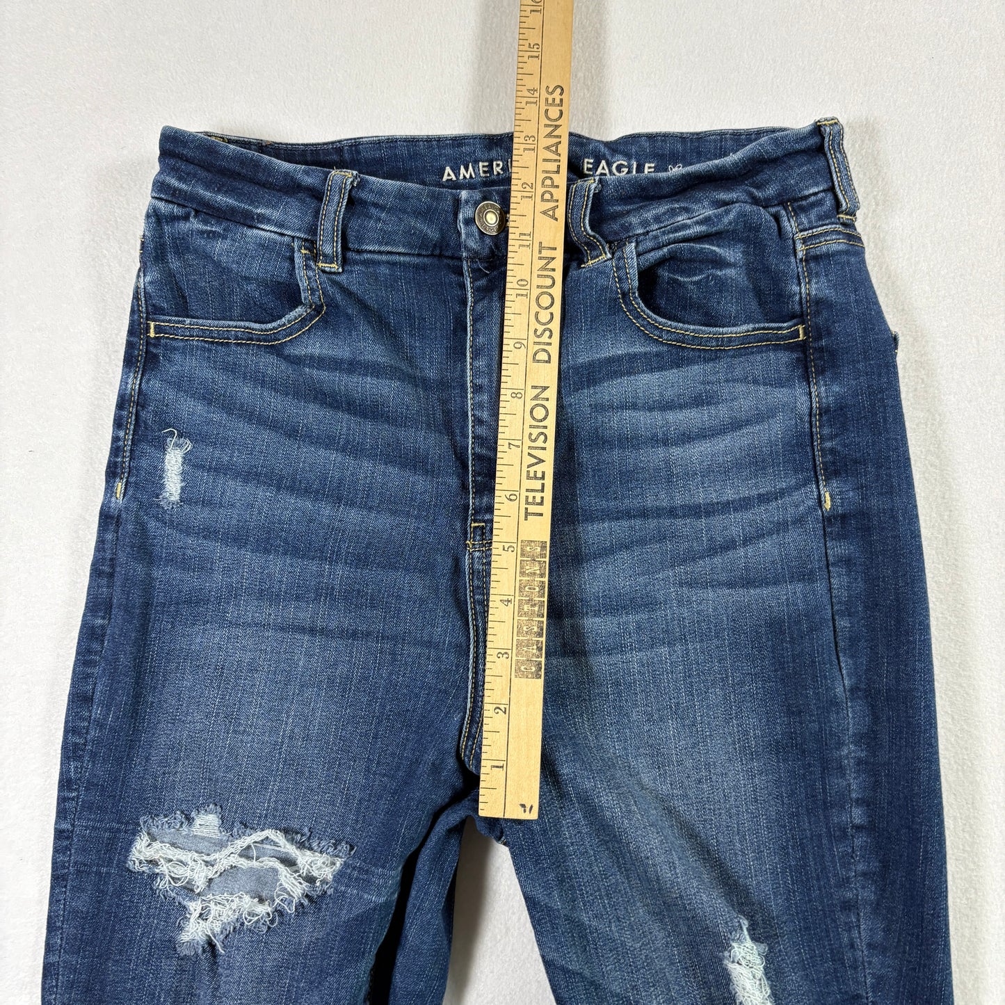 American Eagle Womens Jeans 10 Regular Distressed Ripped Next Level Stretch
