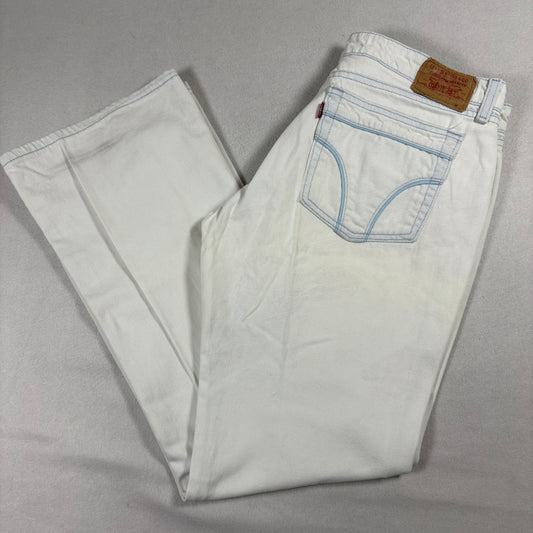 Levi’s Superlow Stretch Jeans Womens 11 Juniors White Y2K Low Rise Bootcut