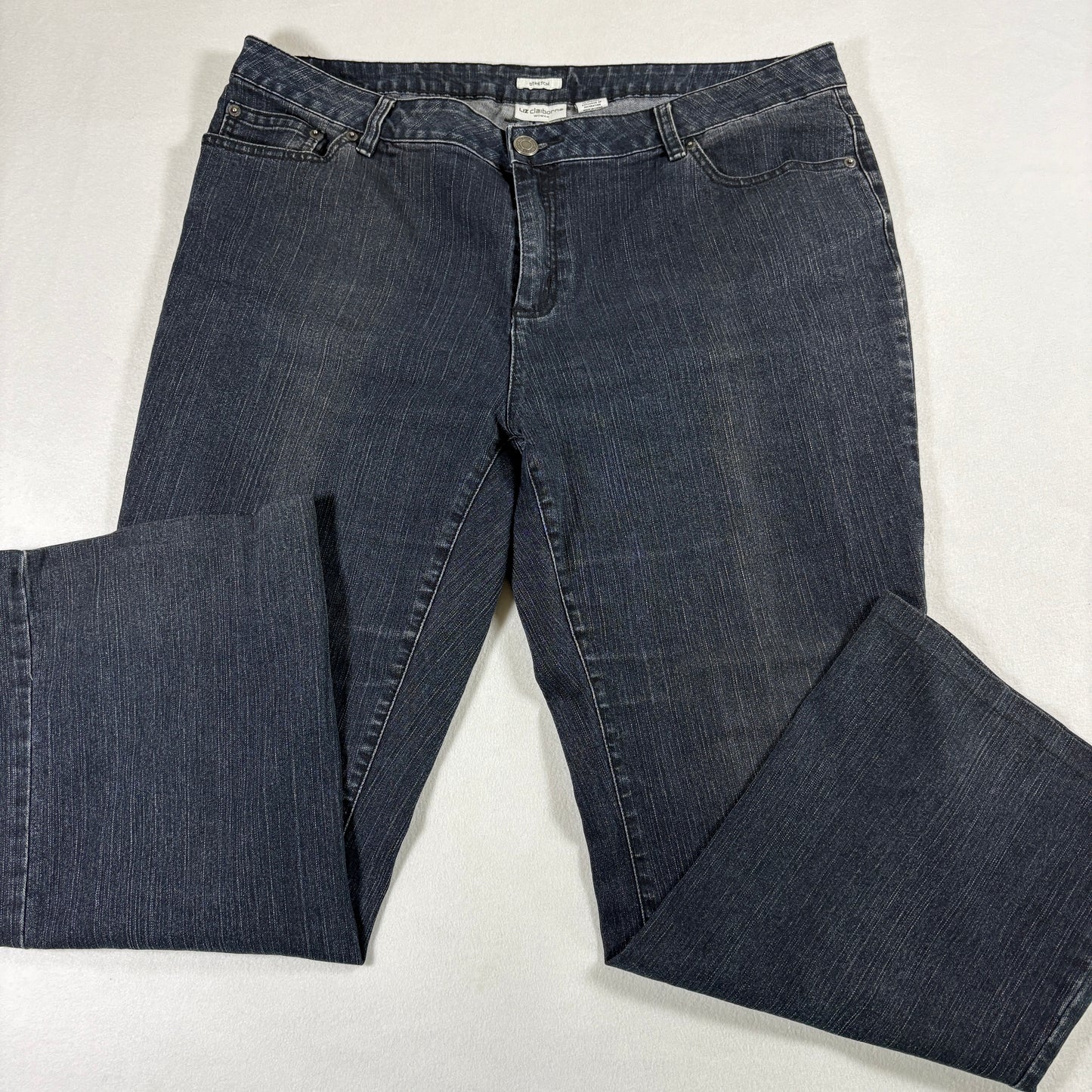 Liz Claiborne Womens Jeans 18W Plus Size Stretch Dark Wash Denim Bootcut Y2K