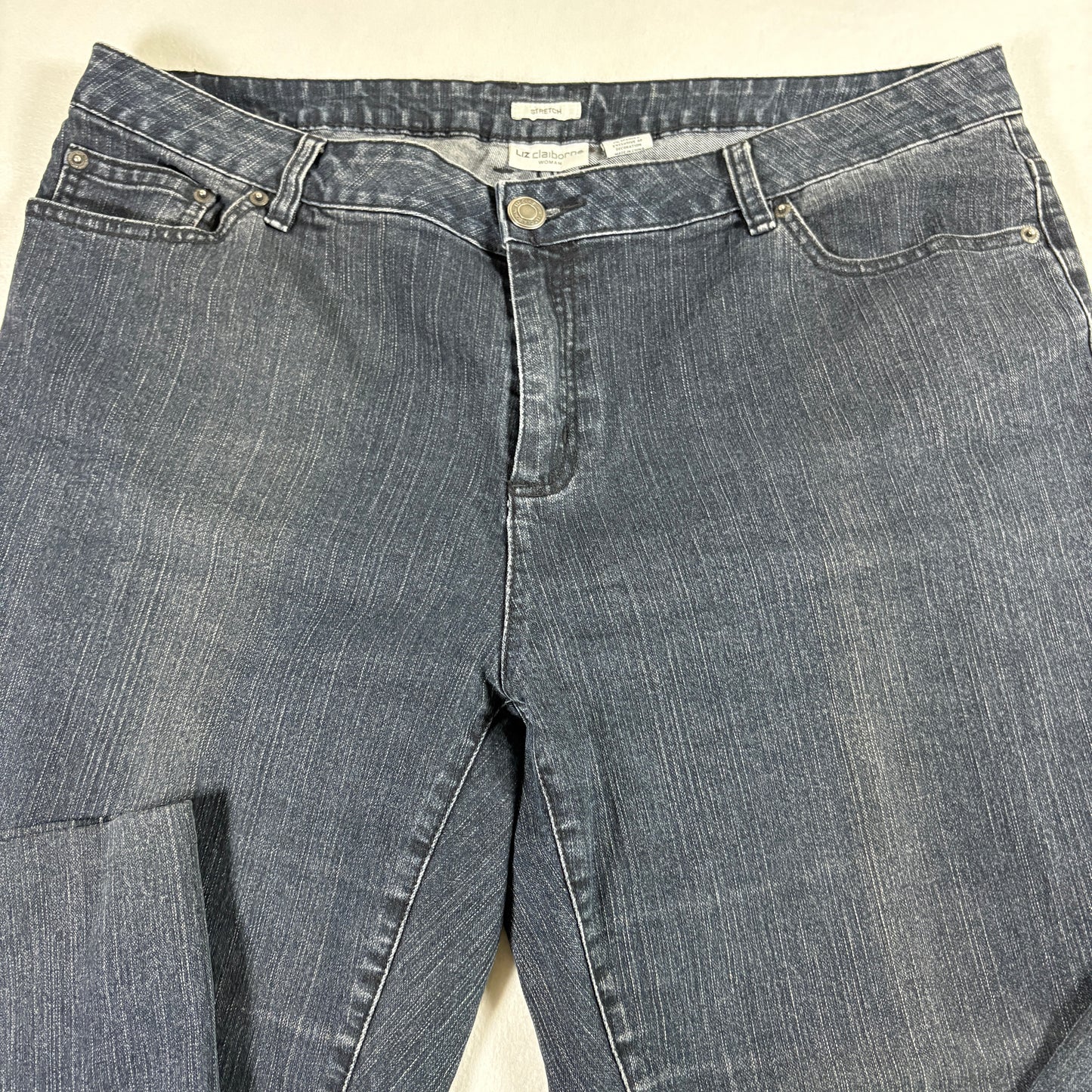 Liz Claiborne Womens Jeans 18W Plus Size Stretch Dark Wash Denim Bootcut Y2K