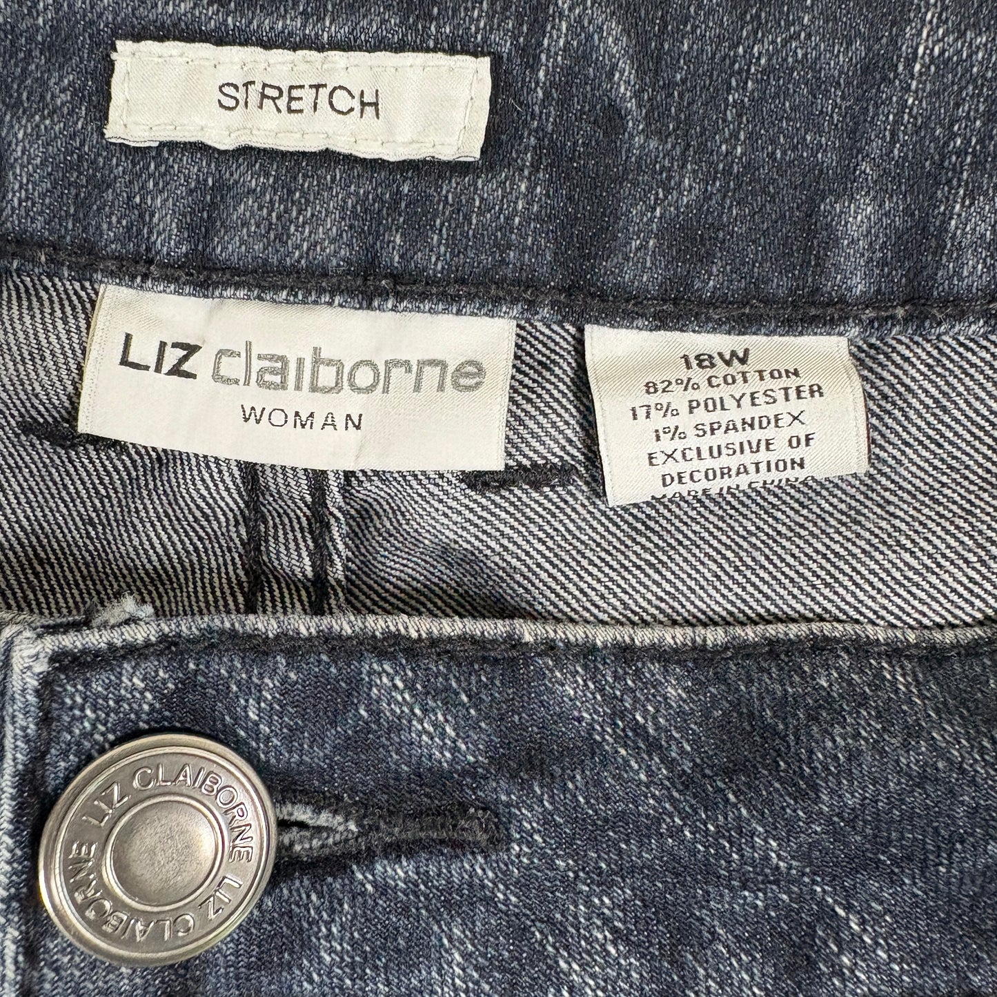Liz Claiborne Womens Jeans 18W Plus Size Stretch Dark Wash Denim Bootcut Y2K