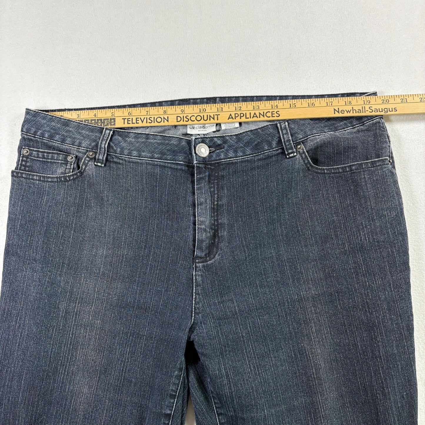 Liz Claiborne Womens Jeans 18W Plus Size Stretch Dark Wash Denim Bootcut Y2K