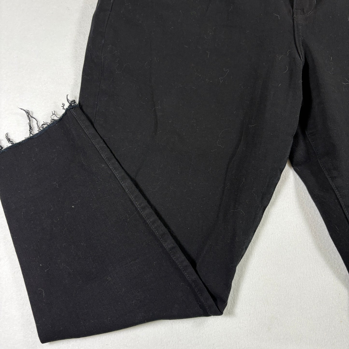 Banana Republic Womens Jeans 35 Black High Rise Skinny Distressed Hem Stretch