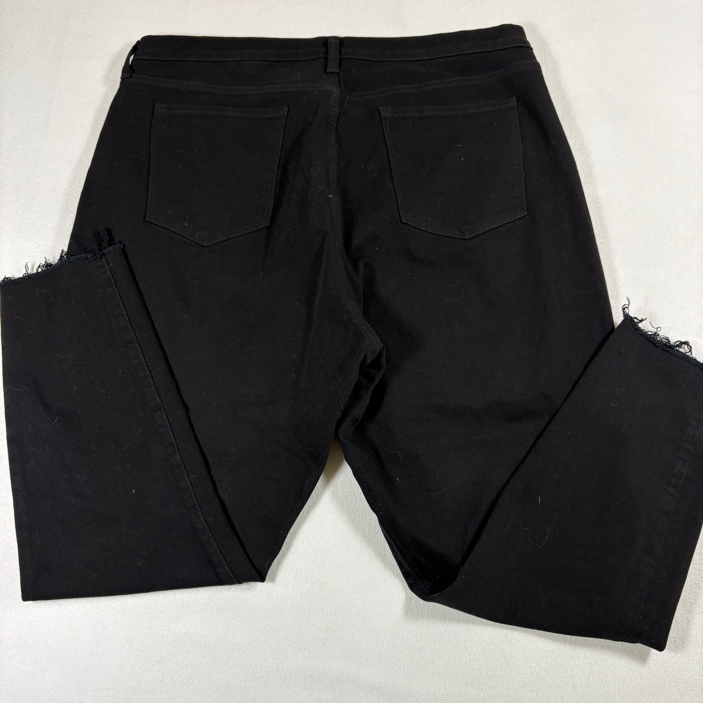 Banana Republic Womens Jeans 35 Black High Rise Skinny Distressed Hem Stretch