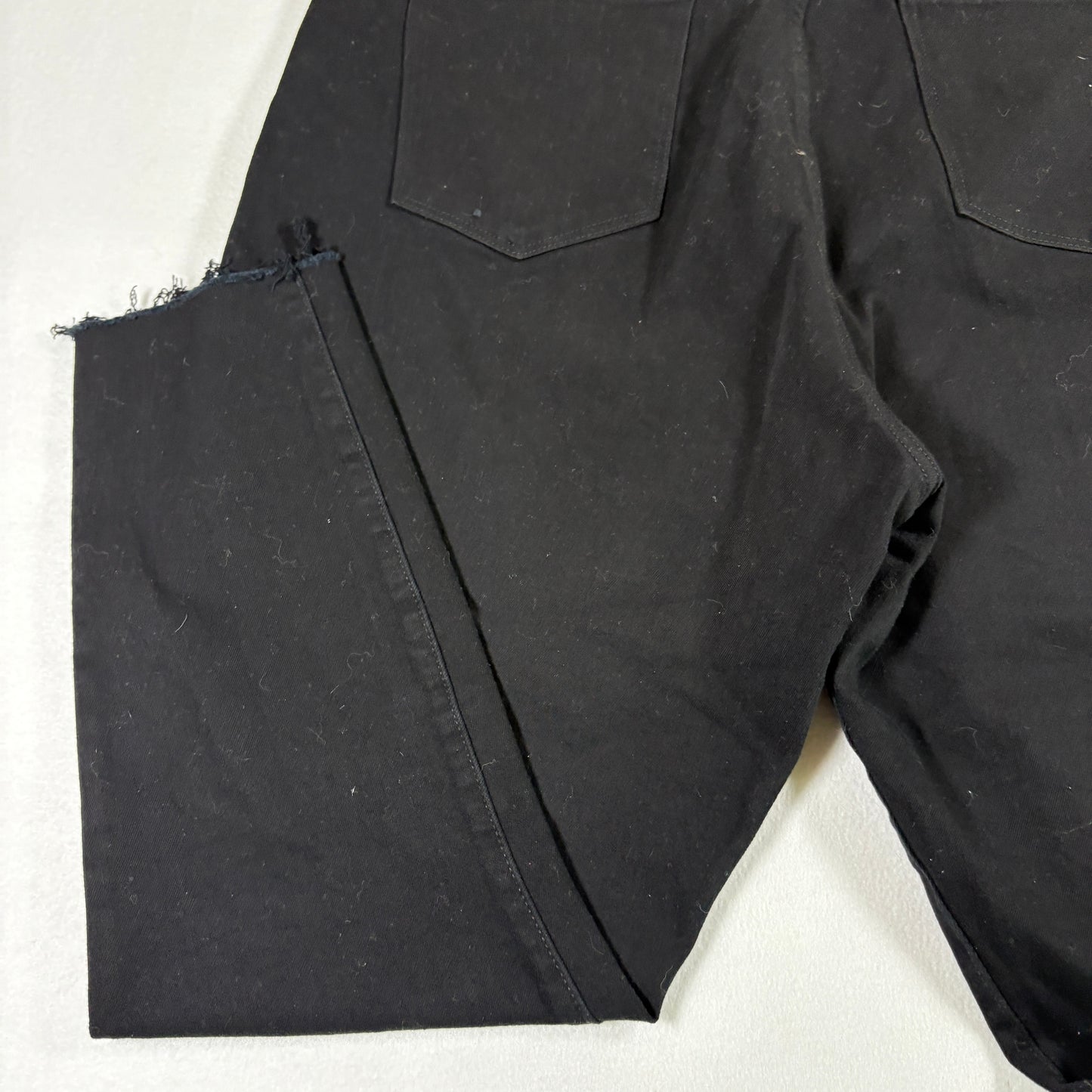 Banana Republic Womens Jeans 35 Black High Rise Skinny Distressed Hem Stretch