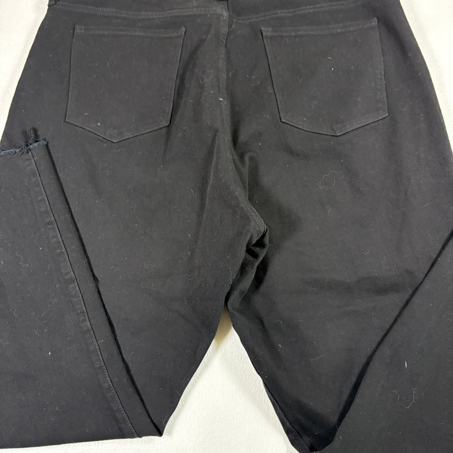 Banana Republic Womens Jeans 35 Black High Rise Skinny Distressed Hem Stretch