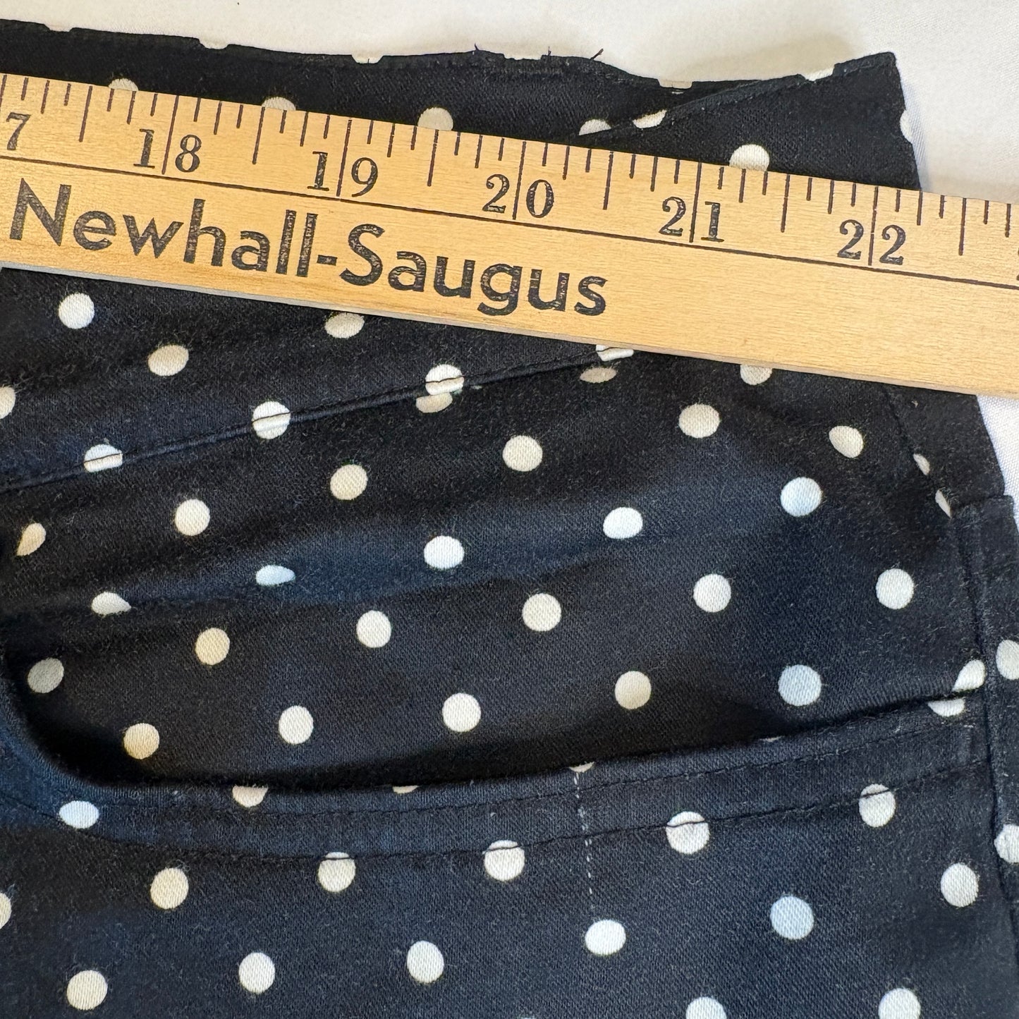 Lauren Ralph Lauren Women’s 22W Baggy Pants Black White Polka Dot Stretch Cotton