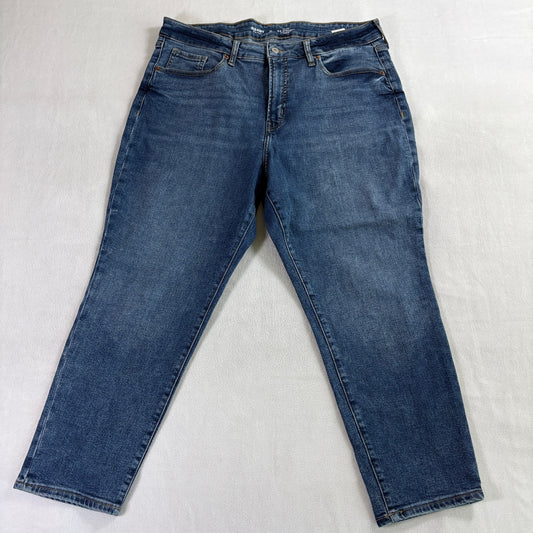 Old Navy O.G. Straight High Rise Jeans 14 Short Fits 35X25 Blue Stretch Denim