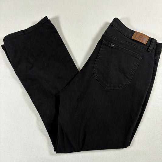 Lee Womens Jeans 14P Black Bootcut Mid Rise Regular Fit Stretch Denim Y2K