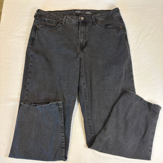 Old Navy Women’s 16 Baggy O.G. Loose Jeans Gray Wash High Rise Stretch Casual Denim