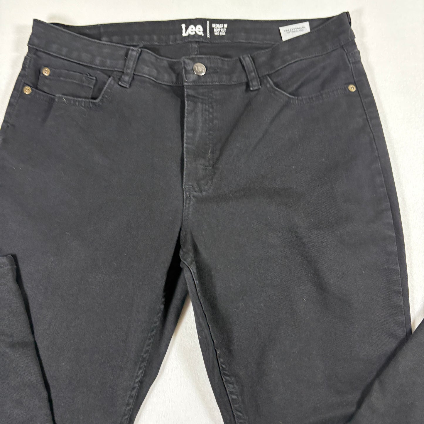 Lee Womens Jeans 14P Black Bootcut Mid Rise Regular Fit Stretch Denim Y2K