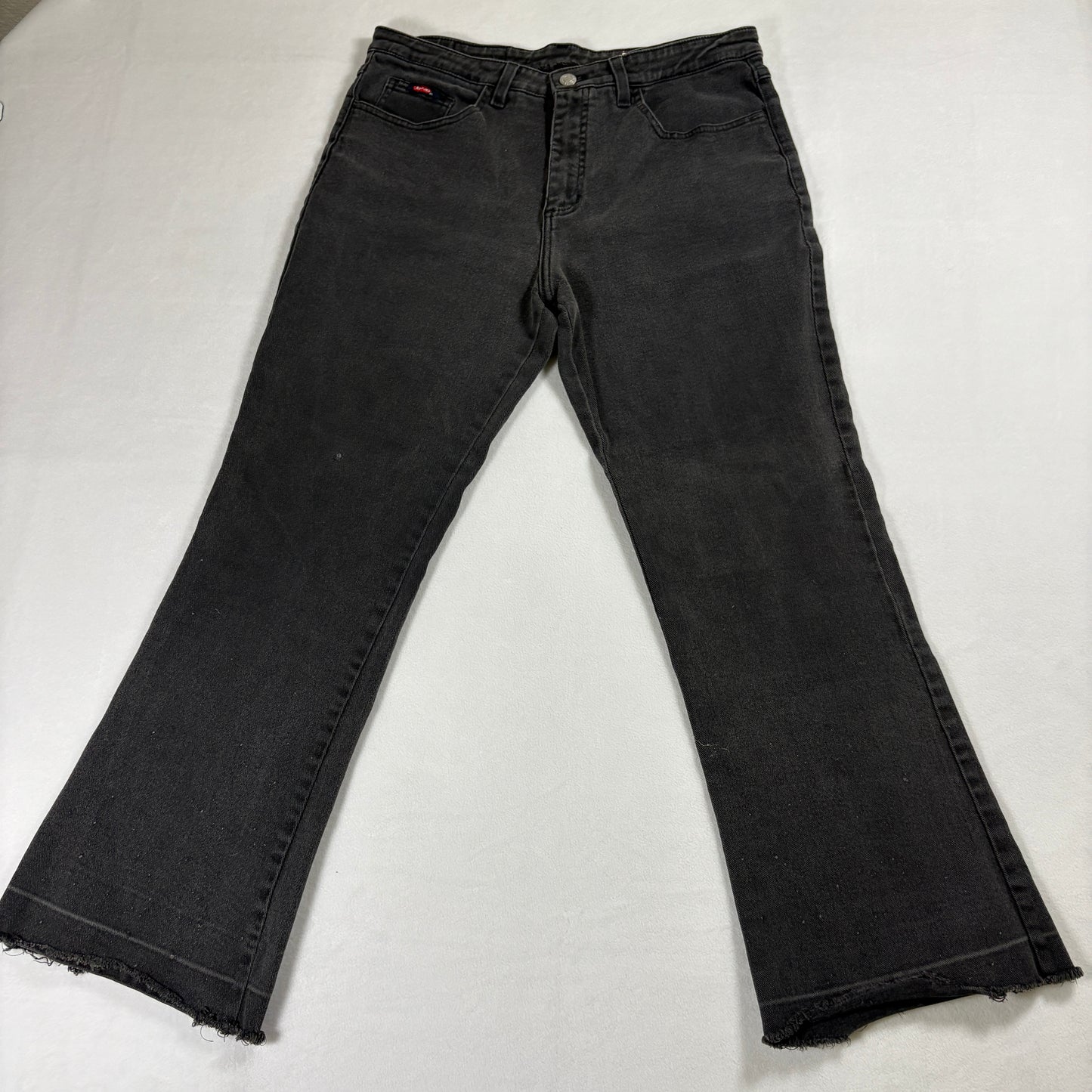 Just USA Jeans Womens 15 Black Bootcut Raw Hem Stretch Y2K Denim Retro Style LA!