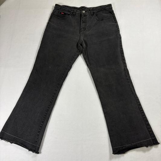 Just USA Jeans Womens 15 Black Bootcut Raw Hem Stretch Y2K Denim Retro Style LA!